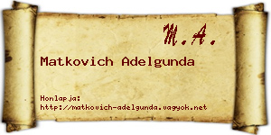 Matkovich Adelgunda névjegykártya